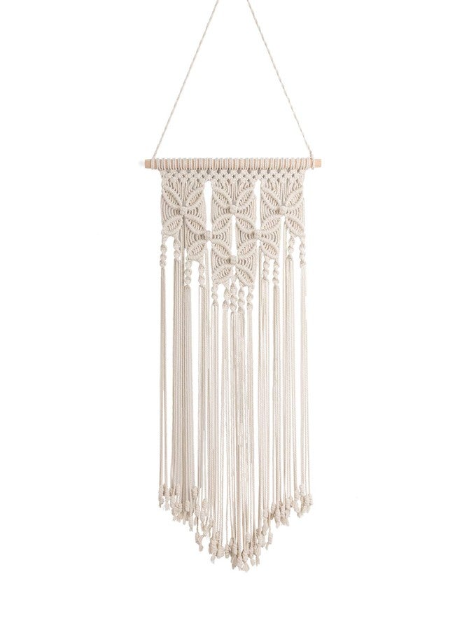 RLoncomix Macrame Wall Hanging Boho Art Woven Home Decoration Chic Cotton Rope Cord Wall Art for Apartment Living Room Bedroom Gallery, Beige, 16x28 Inches - Image 1